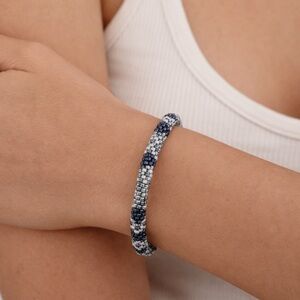 Beaded Bracelet Blues & white pattern